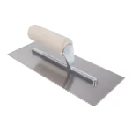 Roberts 49737 Wood Handle Trowel  - 1/8" x 1/8" x 1/16" Flat-Top V-Notch