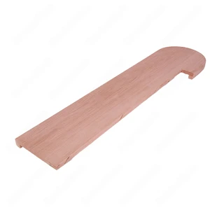 55" Left Side Bullnose  Stair Tread Red Oak Unfinished 1-1/2'' Front Lip