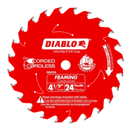 4-1/2" X 24-Teeth Framing Saw Blade For Wood