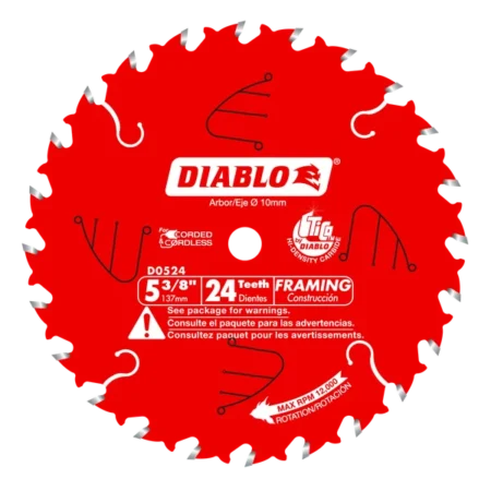 5-3/8" X 24-Teeth Framing Saw Blade For Wood