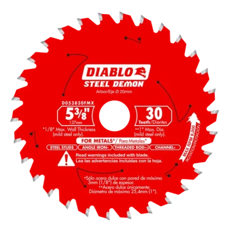 5-3/8" X 30-Teeth Steel Demon Carbide Saw Blade For Medium Metal
