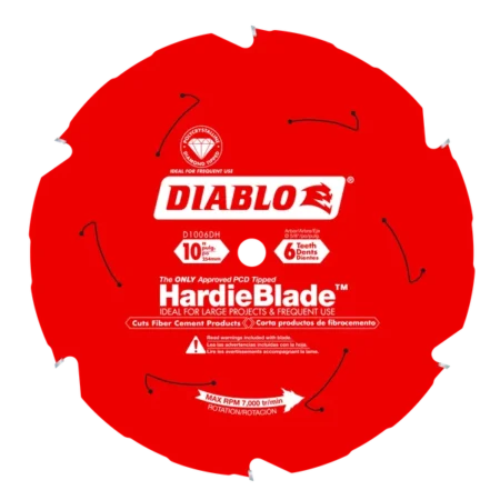 10" X 6-Teeth Hardieblade Saw Blade For Fiber Cement