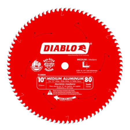 10" X 80-Teeth Saw Blade For Medium Aluminum