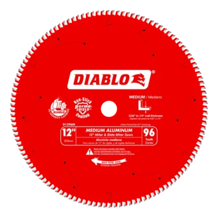 12" X 96-Teeth Saw Blade For Medium Aluminum